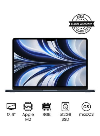 Apple MacBook Air M2 13.6" (8GB/512GB, Midnight) - AED 3,699 on Noon, Lowest UAE Price